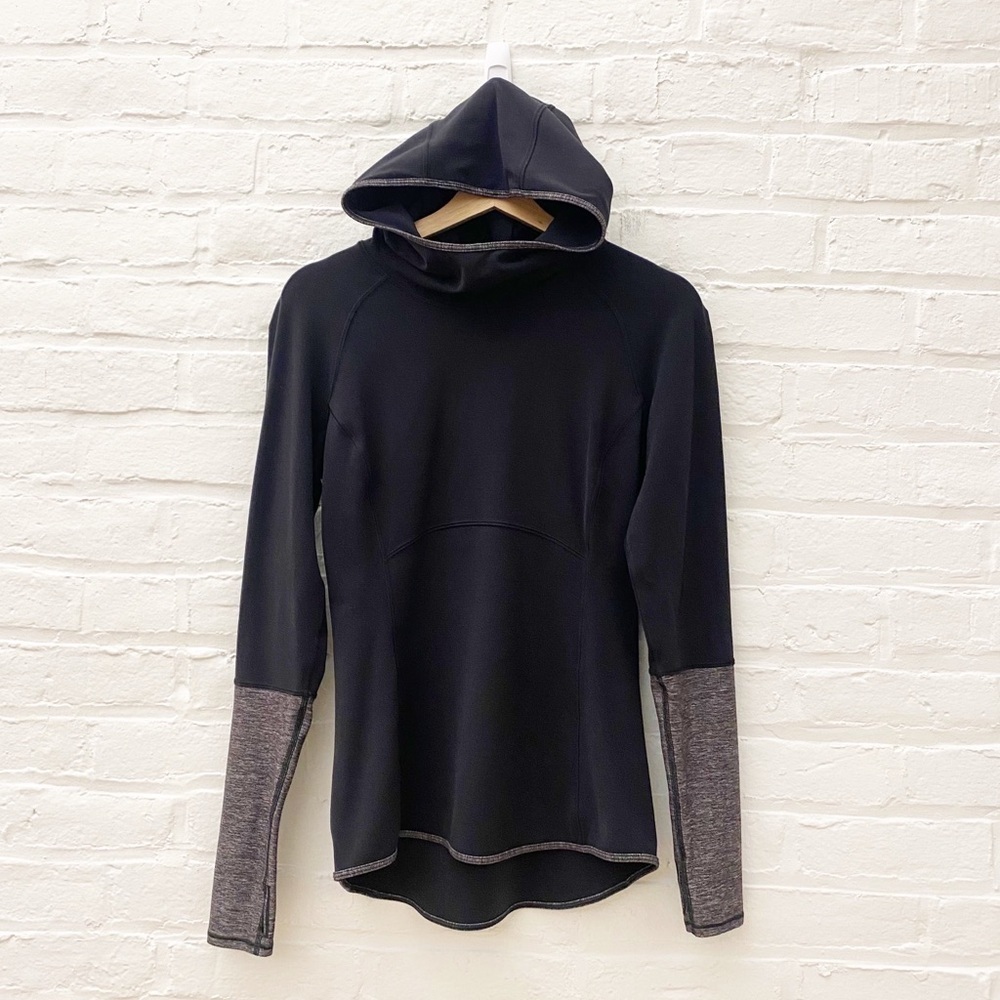 Lululemon || Shape Up Pullover‎ Nulu Heathered Black Hoodie 8